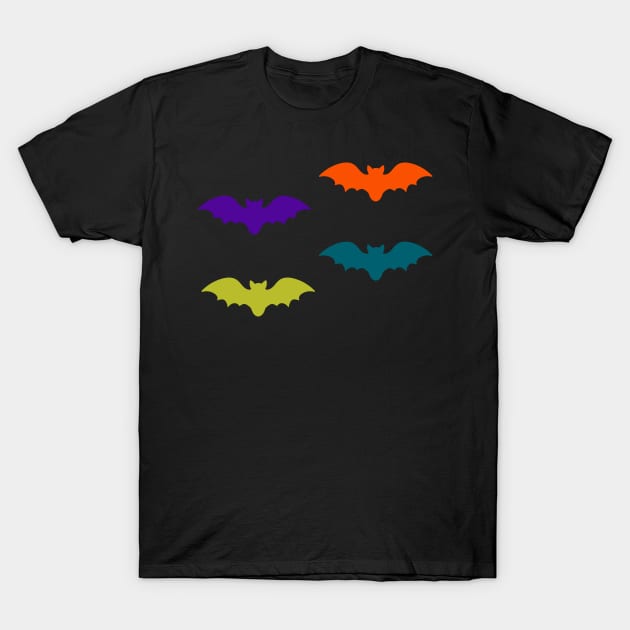 Bats Tile (Multicolor) T-Shirt by ziafrazier